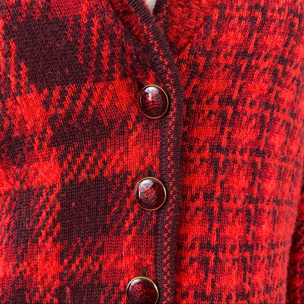 Escada Red Wool Mohair Blend Skirt Suit Set - Picture 5 of 7